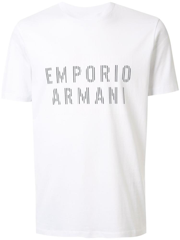 Camiseta Armani Emporio Line Logo Print Hombre Blancas | H5QP0I7L