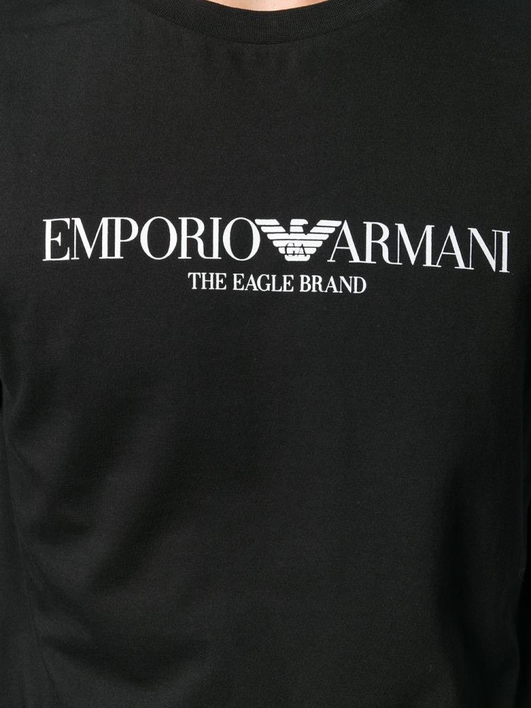 Camiseta Armani Emporio Logo Print Hombre Negras | 0049FIRY