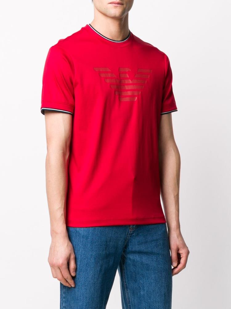 Camiseta Armani Emporio Logo Print Hombre Rojas | 0ETNAIVF