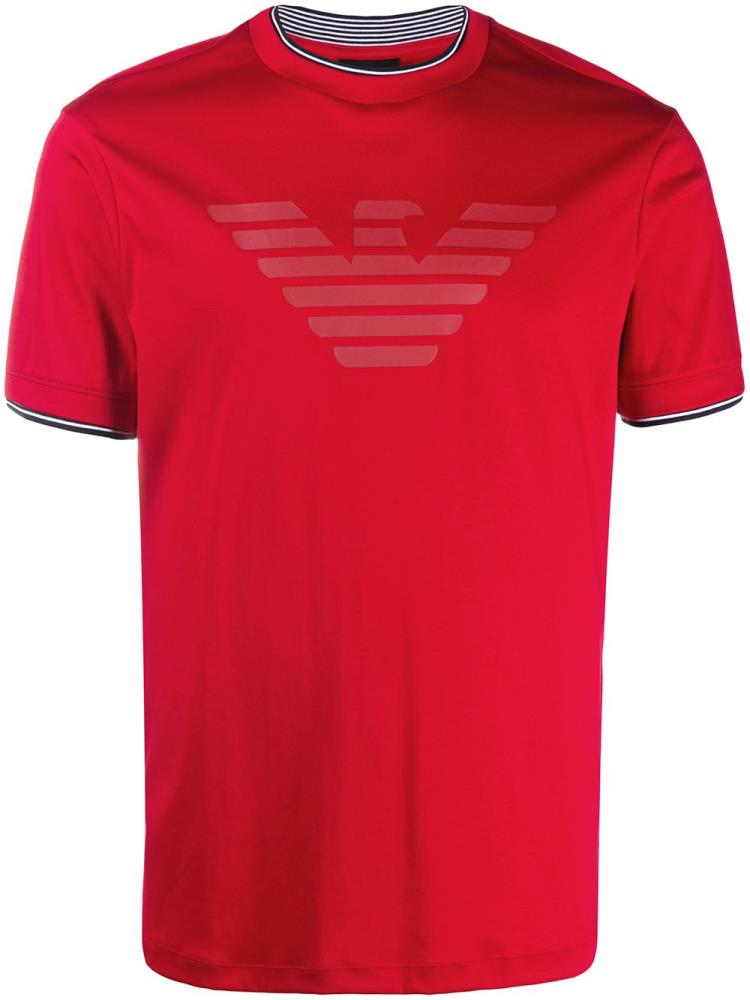 Camiseta Armani Emporio Logo Print Hombre Rojas | 0ETNAIVF