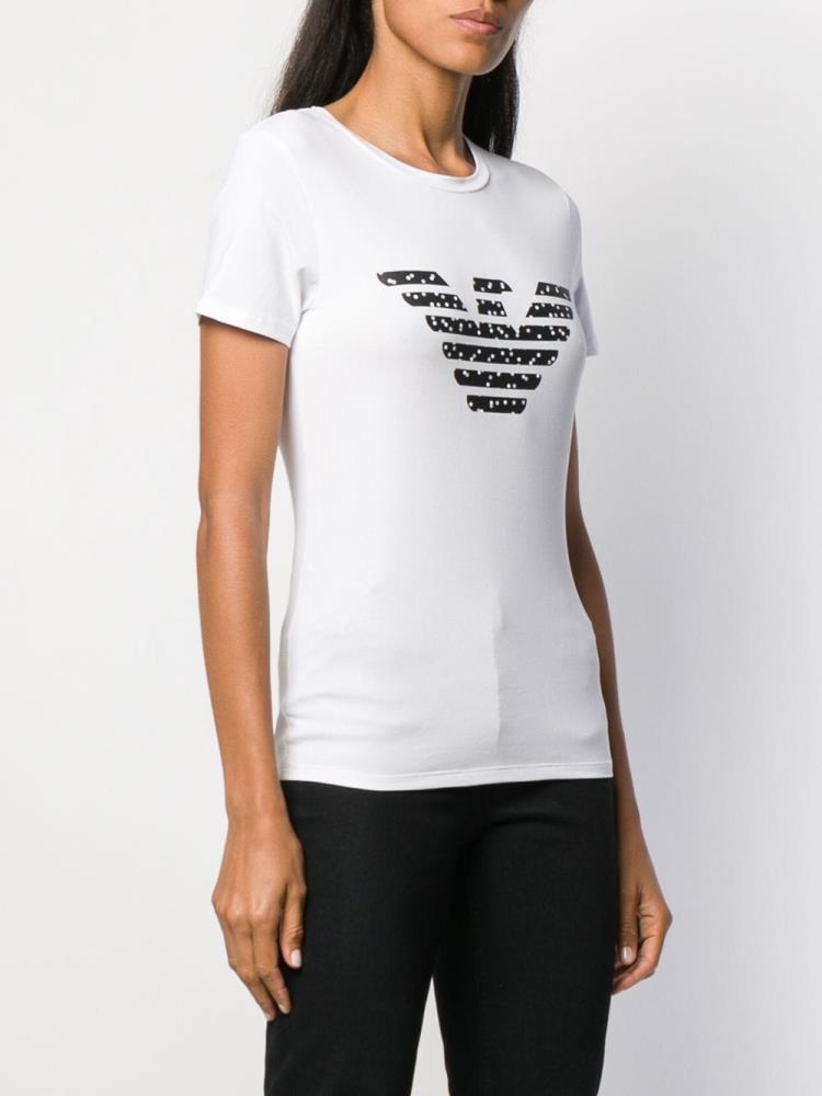 Camiseta Armani Emporio Logo Printed Mujer Blancas | 226QMYWZ