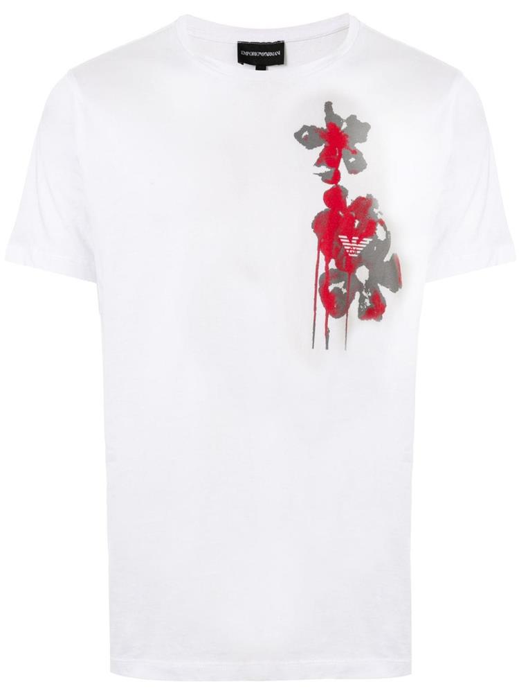 Camiseta Armani Emporio Logo Print Hombre Blancas | 4246I8ZT