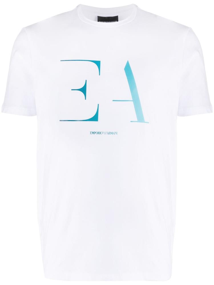 Camiseta Armani Emporio Logo Print Crew Neck Hombre Blancas | 951XCG3U