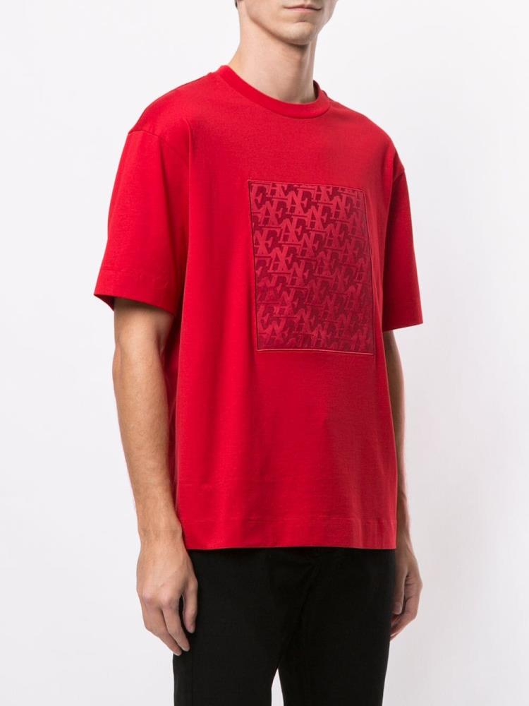 Camiseta Armani Emporio Logo Print Hombre Rojas | 99T0XQQK