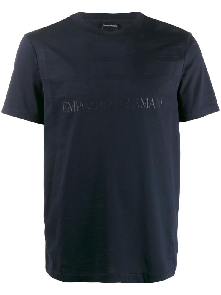 Camiseta Armani Emporio Logo Print Hombre Negras | ANBE9W4L