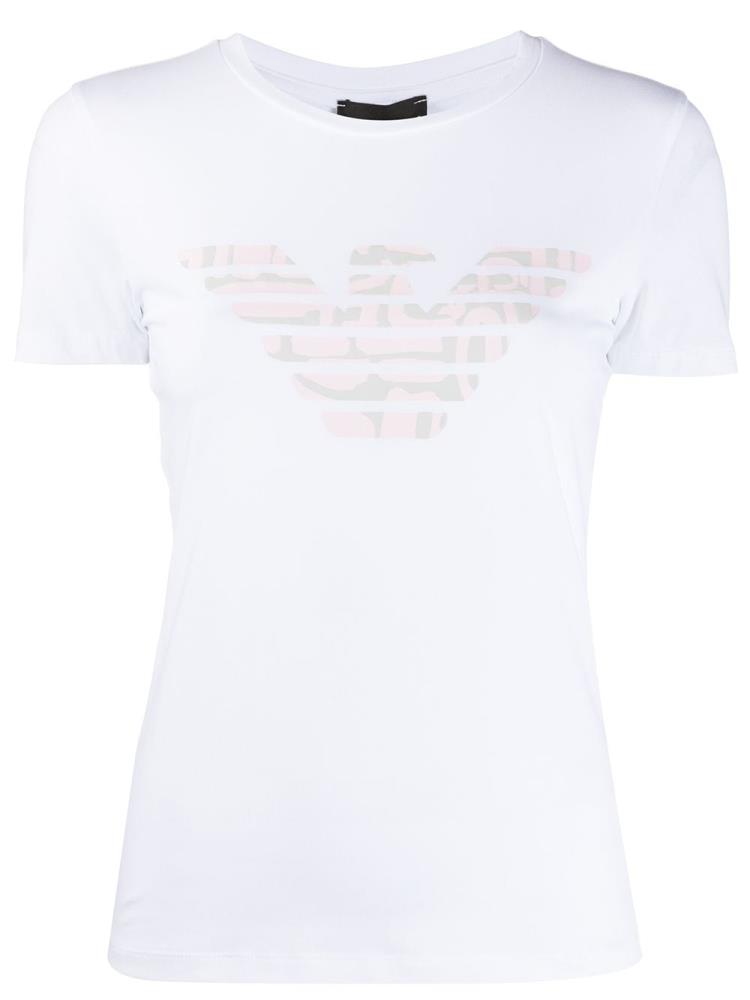 Camiseta Armani Emporio Logo Print Mujer Blancas | DL1VD4PG