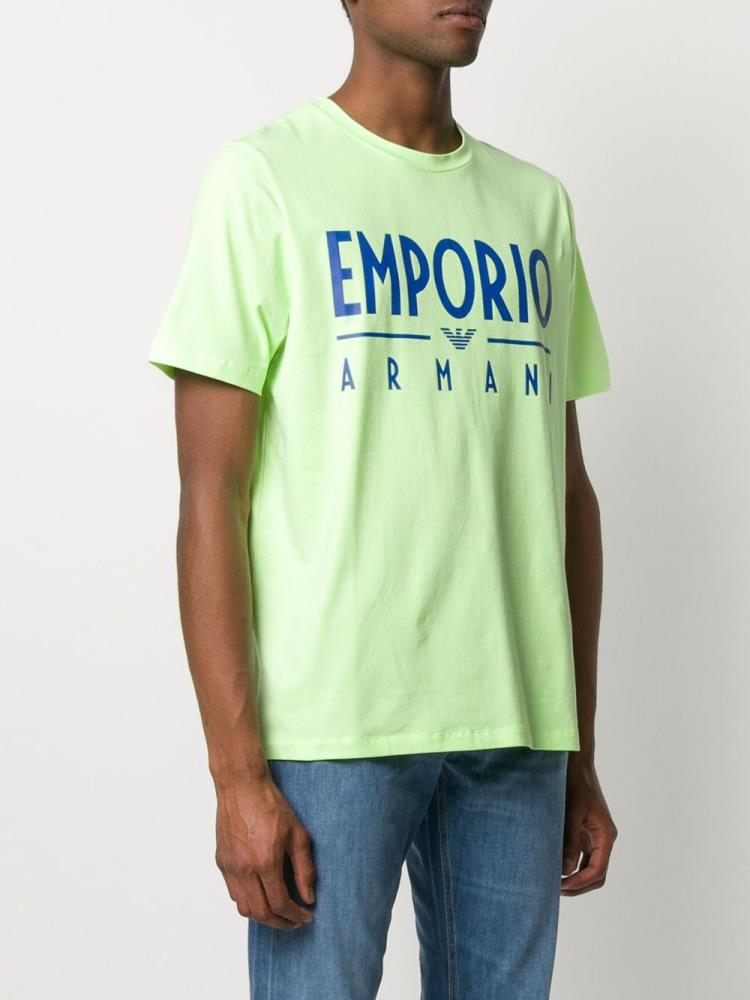 Camiseta Armani Emporio Logo Print Hombre Verde | I6VURAJR