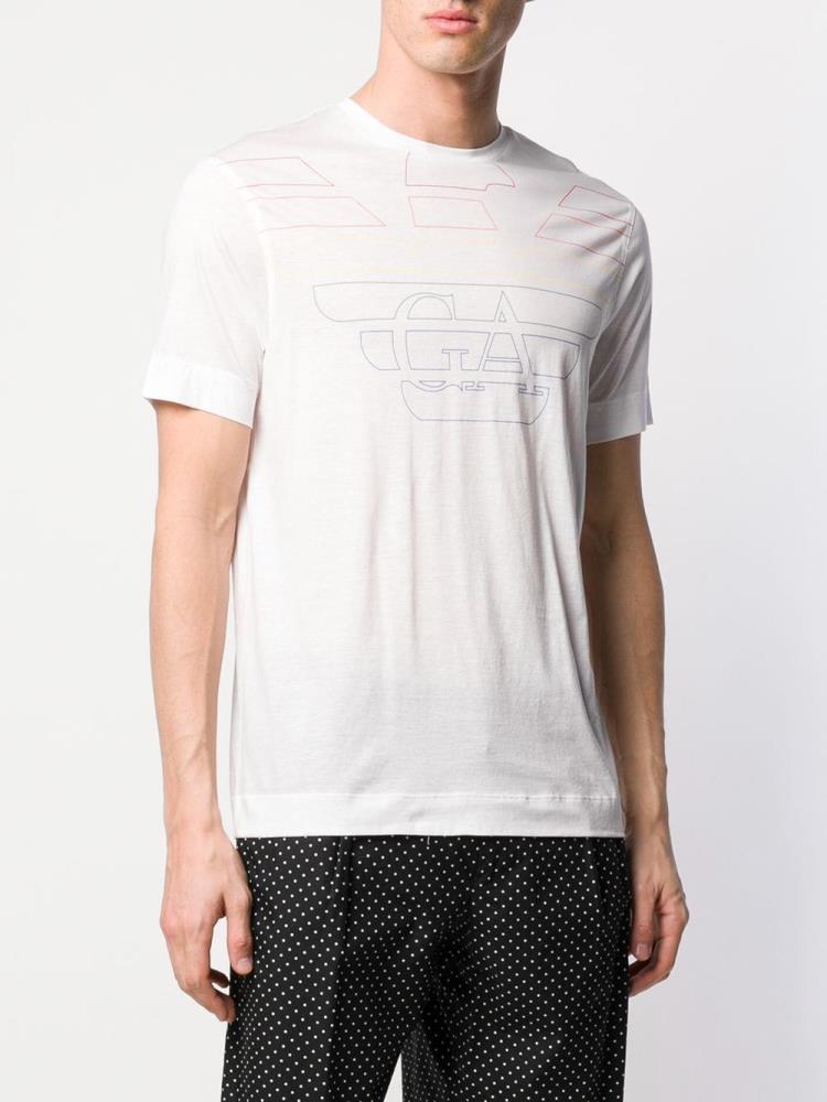 Camiseta Armani Emporio Logo Print Hombre Blancas | NN3NDOCH