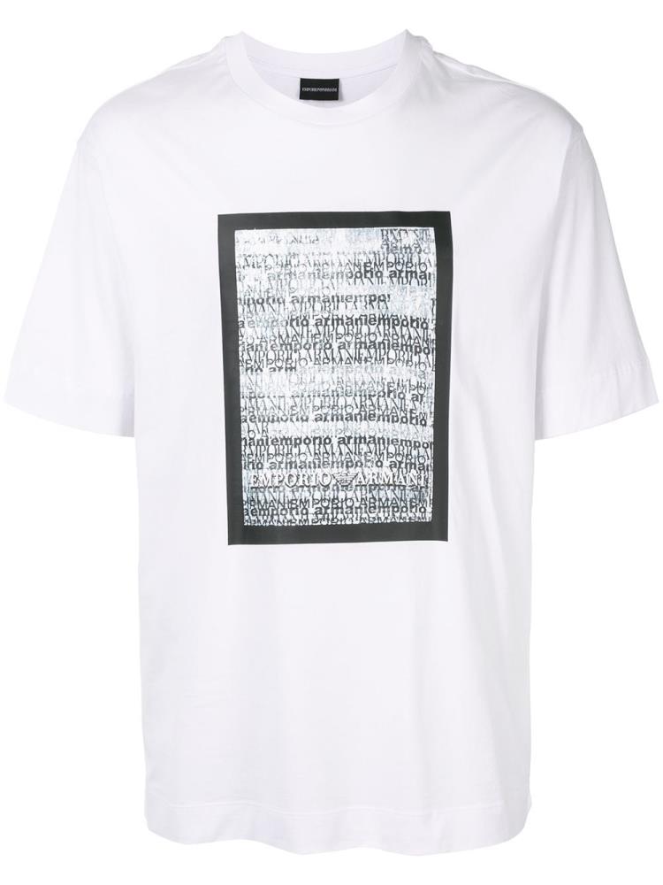 Camiseta Armani Emporio Logo Print Hombre Blancas | O2JI94GK