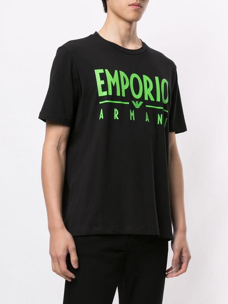 Camiseta Armani Emporio Neon Logo Hombre Negras | 1AWULCAA