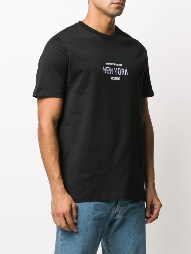 Camiseta Armani Emporio New York' Graphic Print Hombre Negras | AEC13YV6