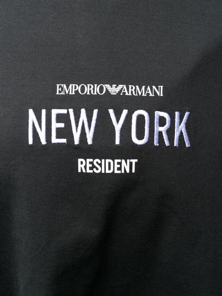 Camiseta Armani Emporio New York' Graphic Print Hombre Negras | AEC13YV6