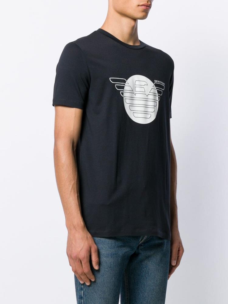 Camiseta Armani Emporio Printed Eagle Logo Hombre Azules | ZZZEIM8B