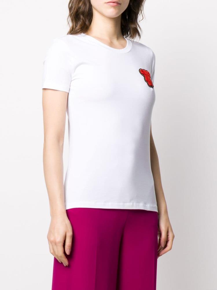 Camiseta Armani Emporio Teddy Bear Patch Mujer Blancas | Y3PVSGLA