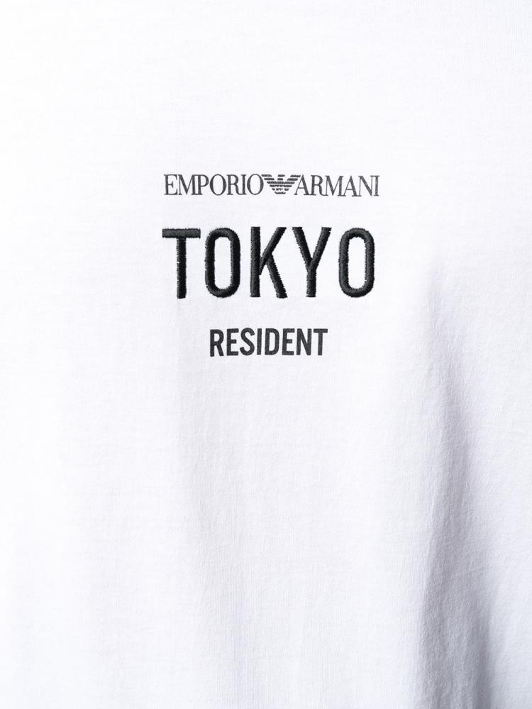 Camiseta Armani Emporio Tokyo' Graphic Print Hombre Blancas | EY1211JC