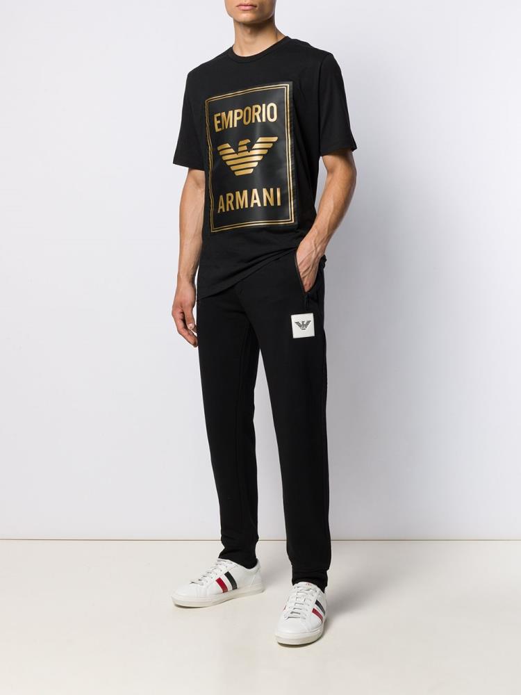 Camiseta Armani Emporio Vector Logo Hombre Negras | PD8A6KU3