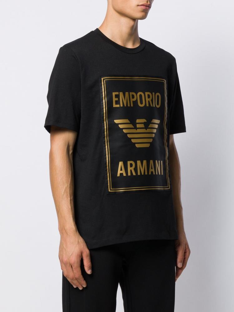 Camiseta Armani Emporio Vector Logo Hombre Negras | PD8A6KU3