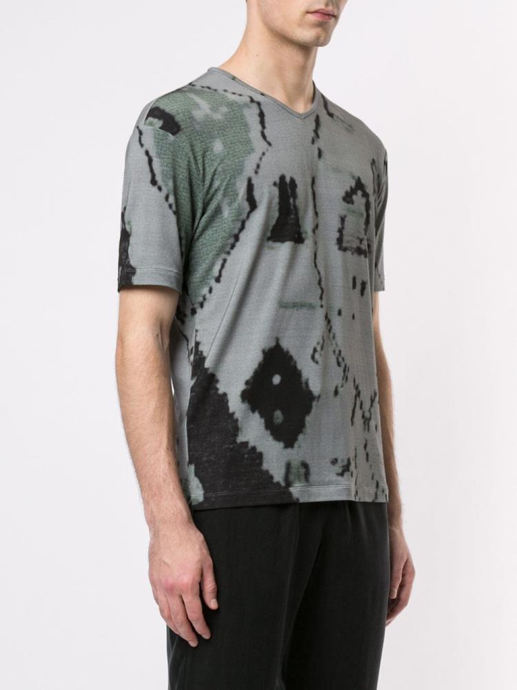 Camiseta Giorgio Armani Abstract Print Hombre Verde | 33FZAZIK