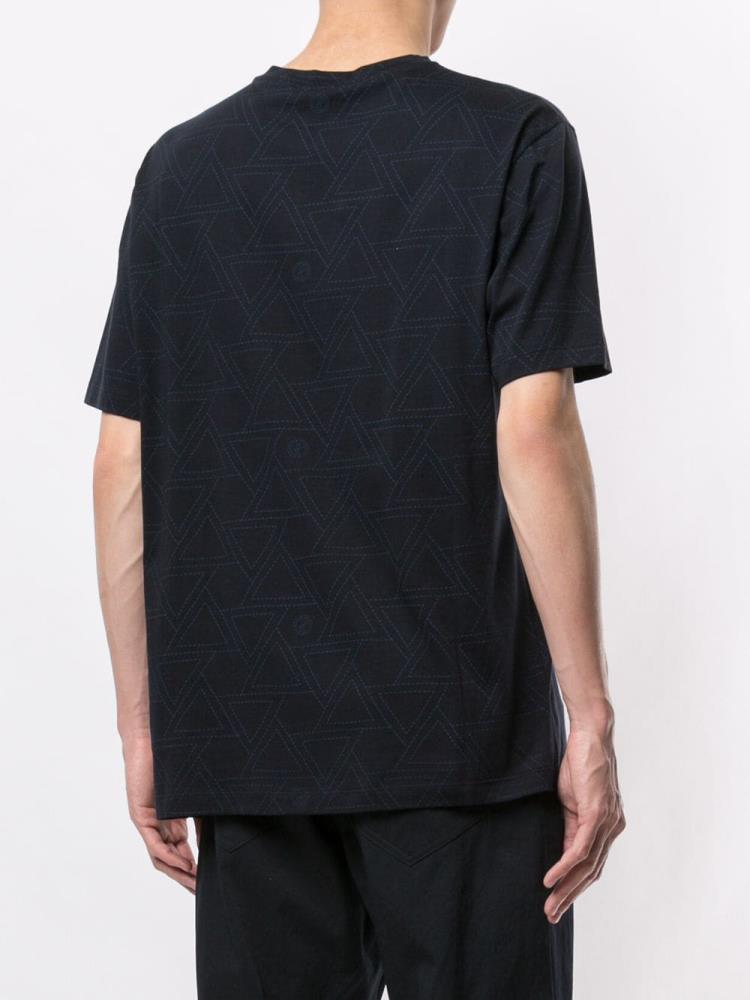 Camiseta Giorgio Armani Geometric Print Hombre Azules | 6IBIUOQP