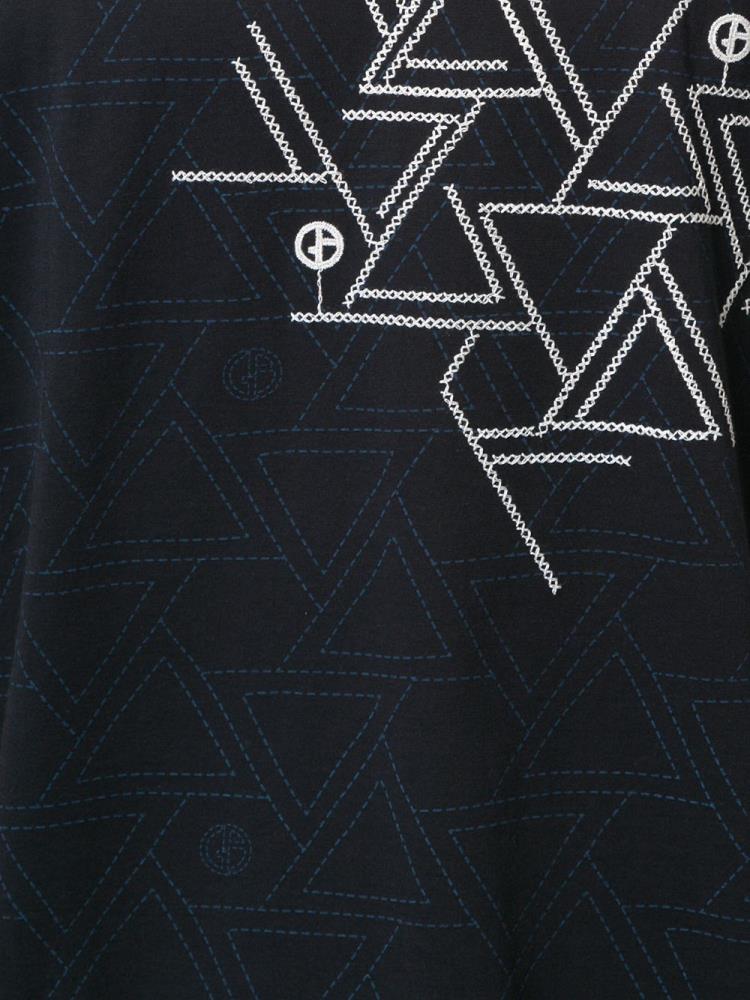 Camiseta Giorgio Armani Geometric Print Hombre Azules | 6IBIUOQP