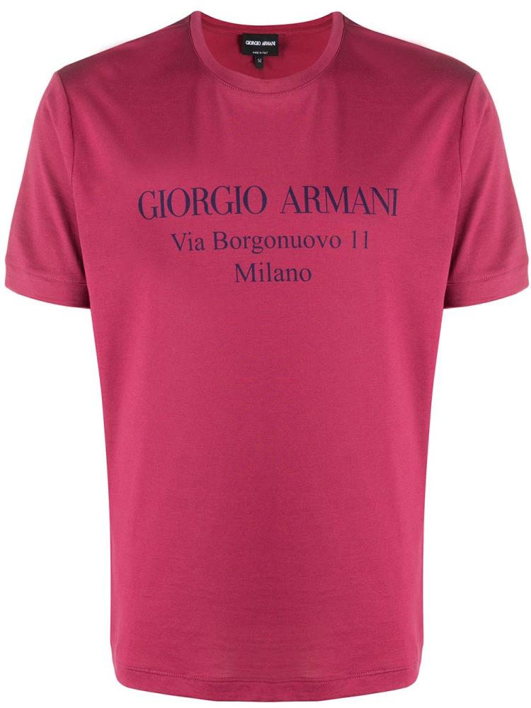 Camiseta Giorgio Armani Logo Print Hombre Rojas | HOPRNYZP