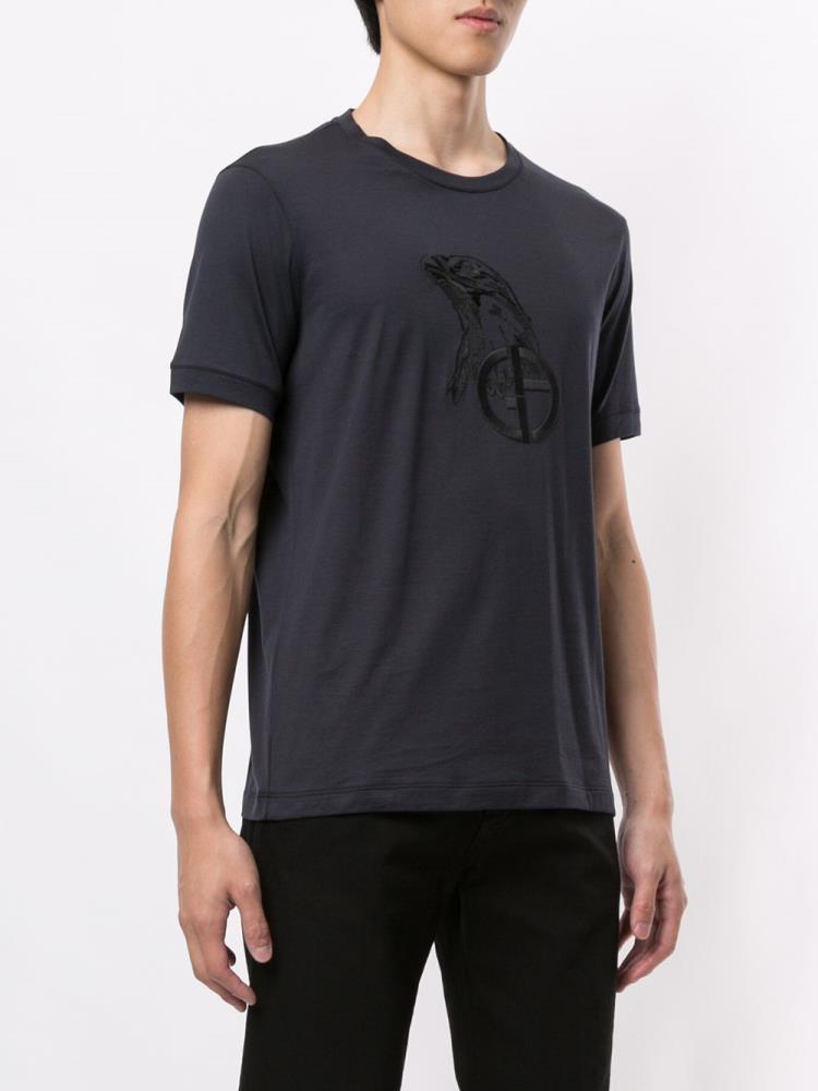 Camiseta Giorgio Armani Printed Hombre Gris | VOBMMZ4R