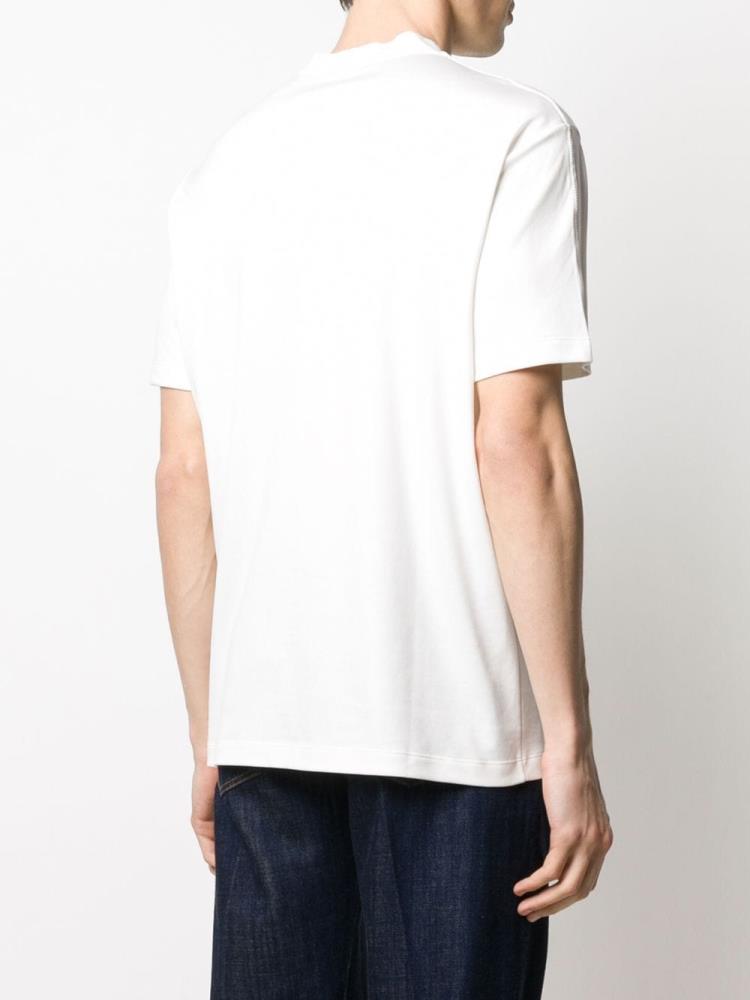 Camiseta Giorgio Armani Textured Logo Hombre Blancas | 8JW8WH8P