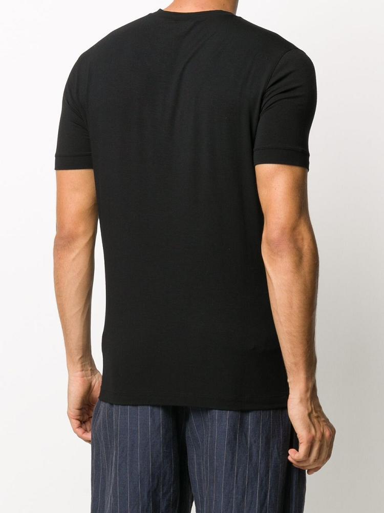 Camiseta Giorgio Armani V Neck Hombre Negras | RJTHESL3