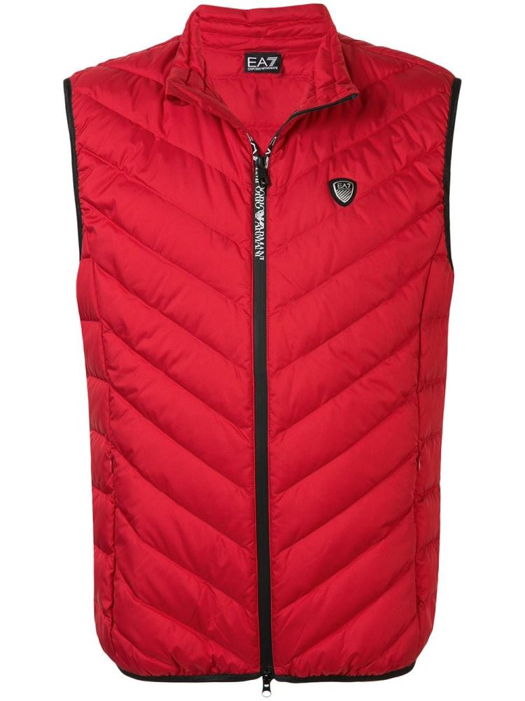 Chalecos Ea7 Emporio Armani Sin Manga Core Shield Gilet Hombre Rojas | OZCI2MSW