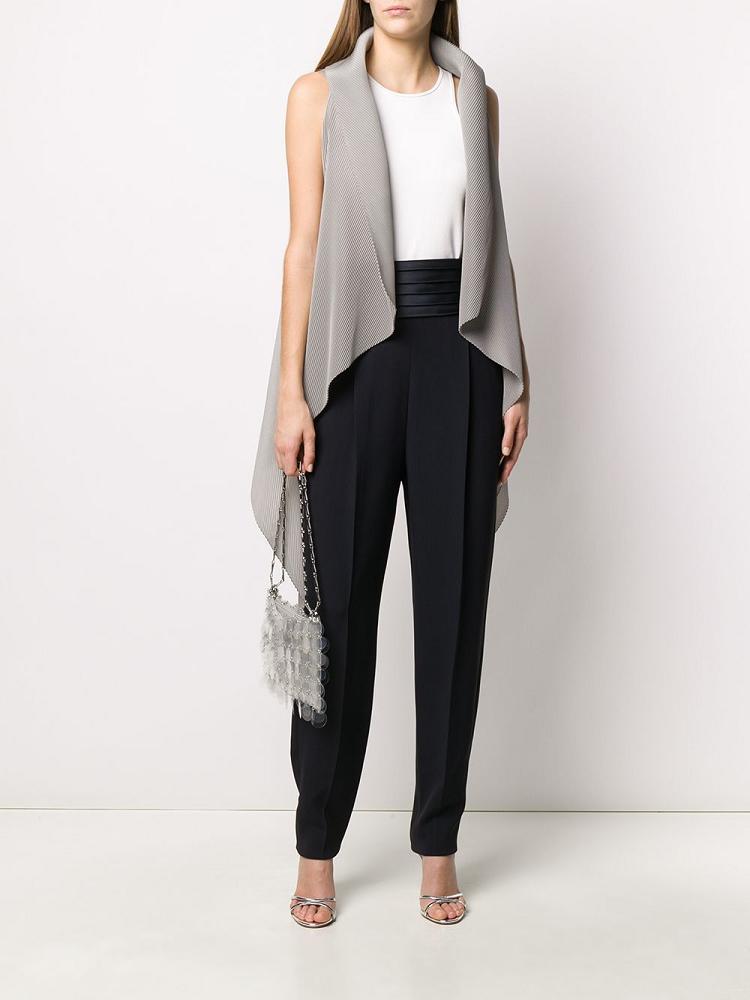 Chalecos Armani Emporio Draped Waterfall Waistcoat Mujer Gris | 7FMEJXJT