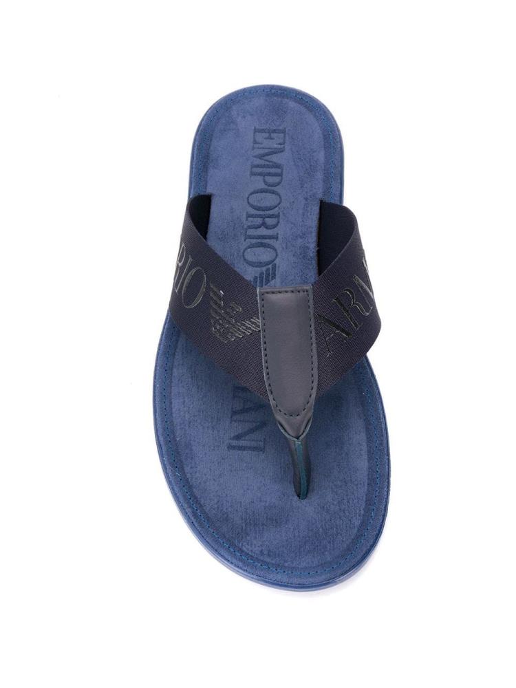 Chanclas Armani Emporio Logo Bands Hombre Azules | LQVS2AQ3