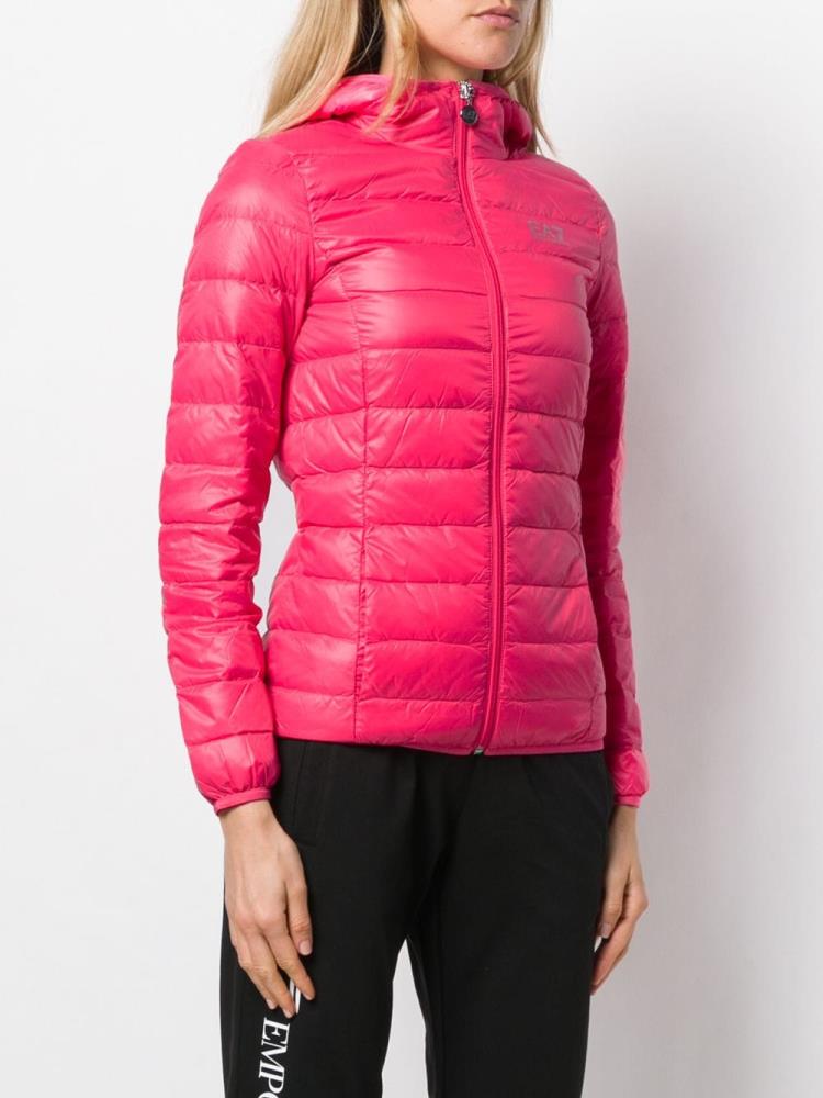 Chaquetas Ea7 Emporio Armani Encapuchado Puffer Jacket Mujer Rosas | 196NA6QA