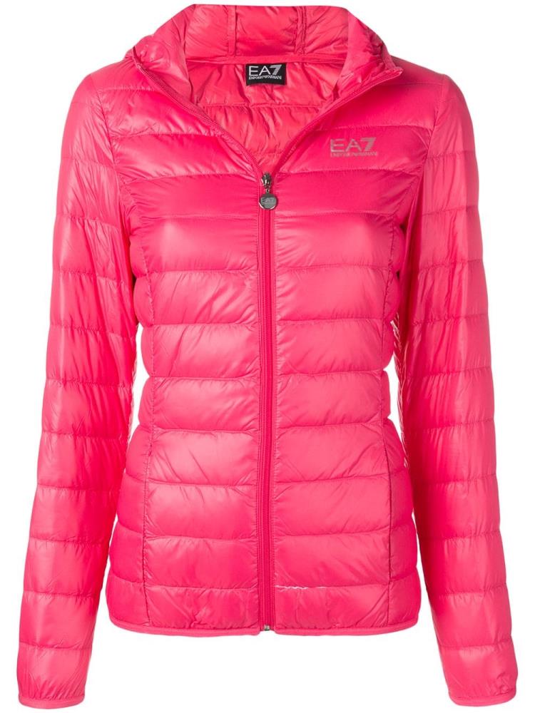 Chaquetas Ea7 Emporio Armani Encapuchado Puffer Jacket Mujer Rosas | 196NA6QA