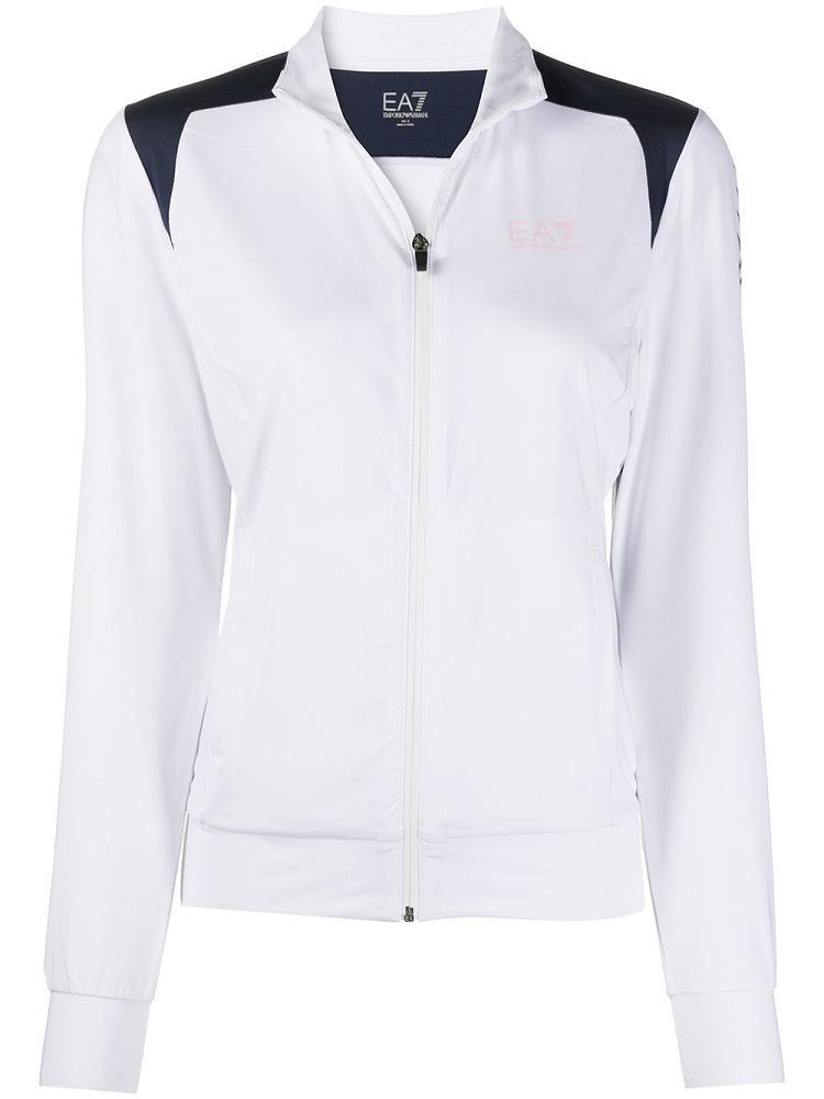 Chaquetas Ea7 Emporio Armani Logo Stripe Pista Mujer Blancas | HU7M969M