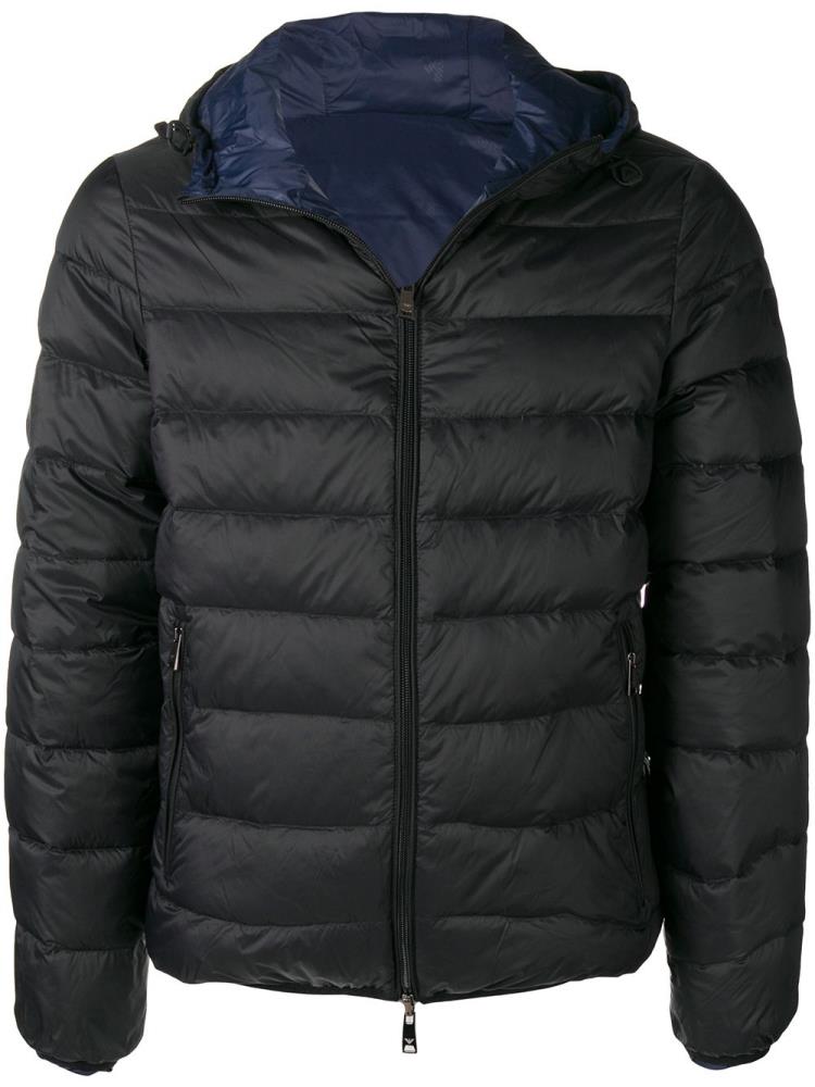 Chaquetas Armani Emporio Encapuchado Padded Jacket Hombre Negras | TWLWXYGR