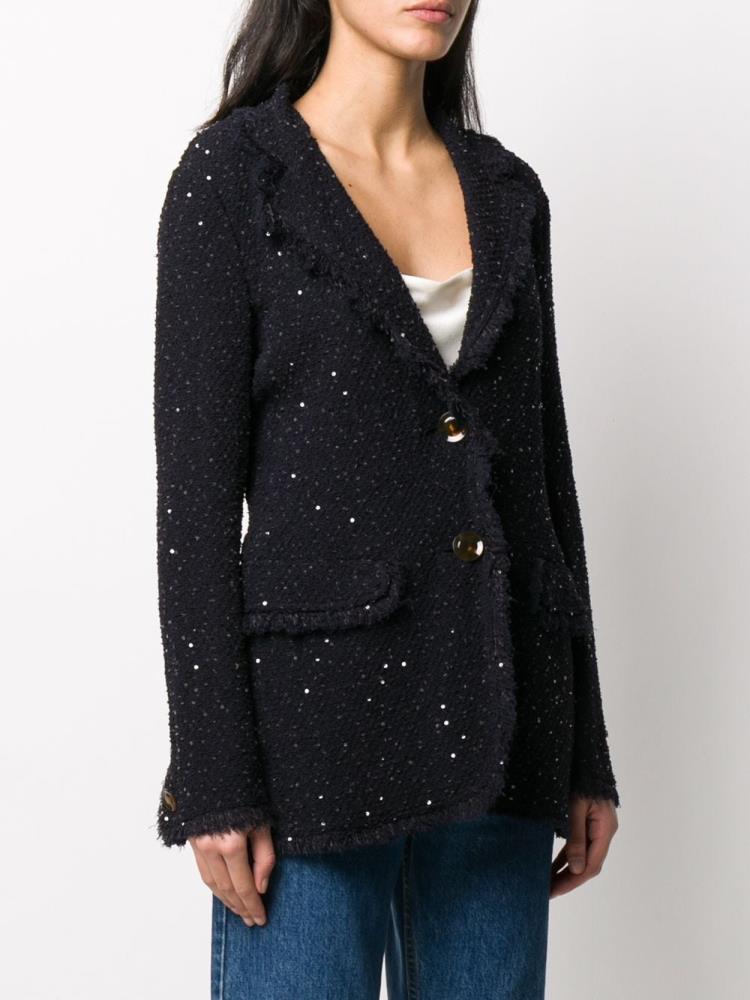 Chaquetas Giorgio Armani Bouclé Mujer Azules | XSSOD94N