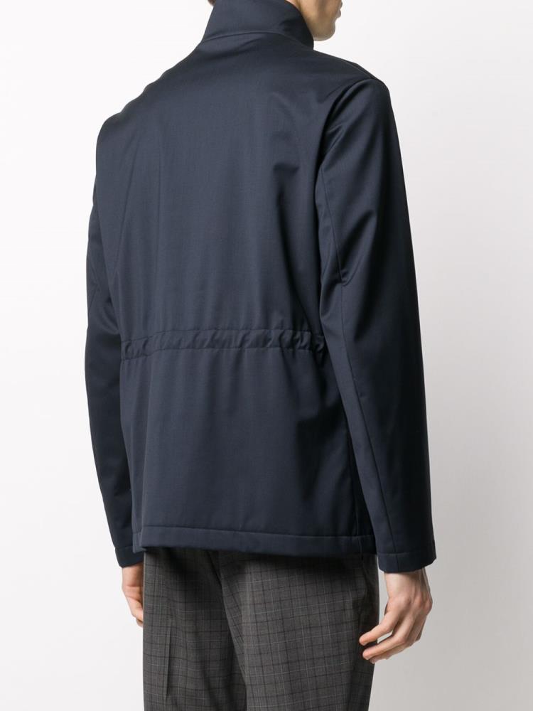 Chaquetas Giorgio Armani Stand Collar Field Hombre Azules | Y7AQX0KF