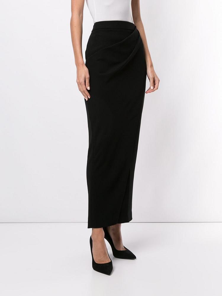 Falda Giorgio Armani Draped Pencil Midi Mujer Negras | RH8NBP75