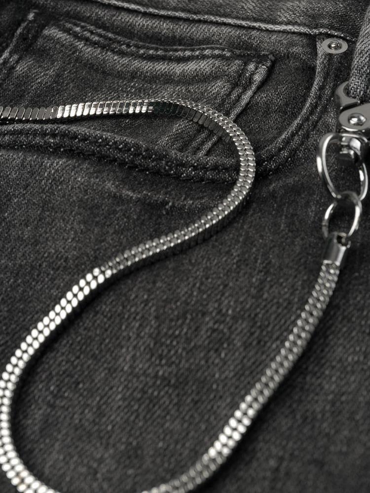 Jeans Armani Emporio Chain Detail Straight Leg Hombre Negras | S6J0Q1IO