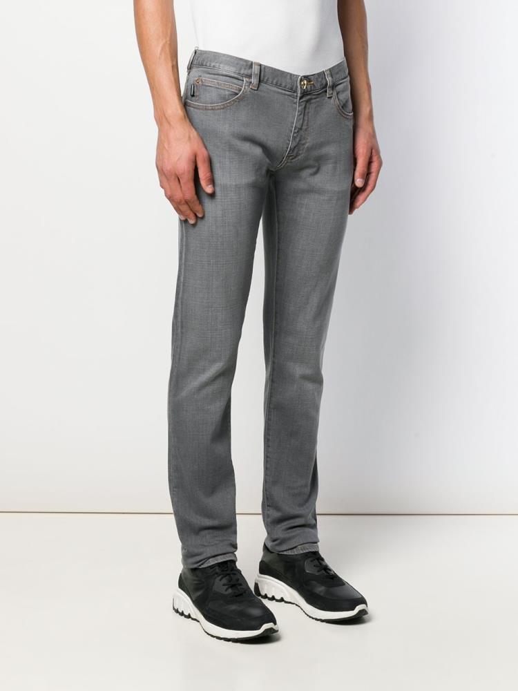 Jeans Armani Emporio Contrast Stitching Hombre Gris | CNBTGZ3G