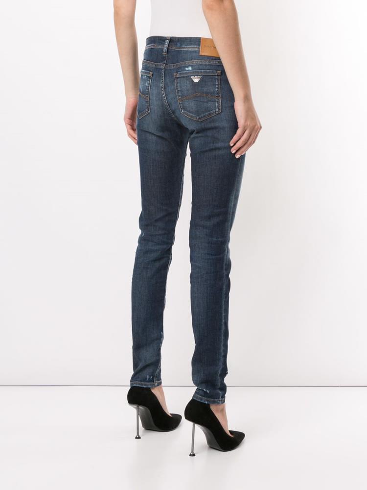 Jeans Armani Emporio Distressed Effect Skinny Mujer Azules | 28AQE414