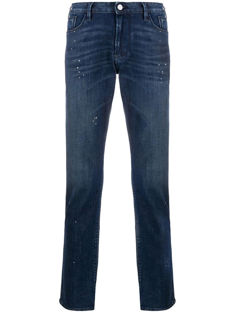 Jeans Armani Emporio Dotted Details Straight Hombre Azules | YA86F22R