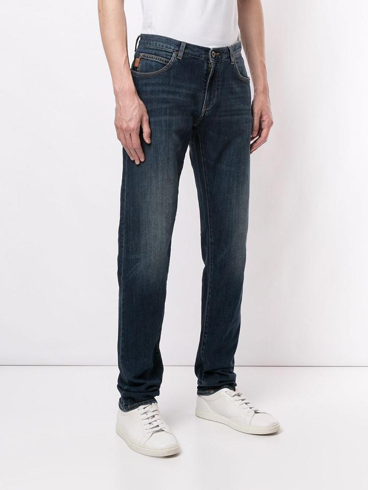 Jeans Armani Emporio Faded Straight Leg Hombre Azules | RRKI0UP9