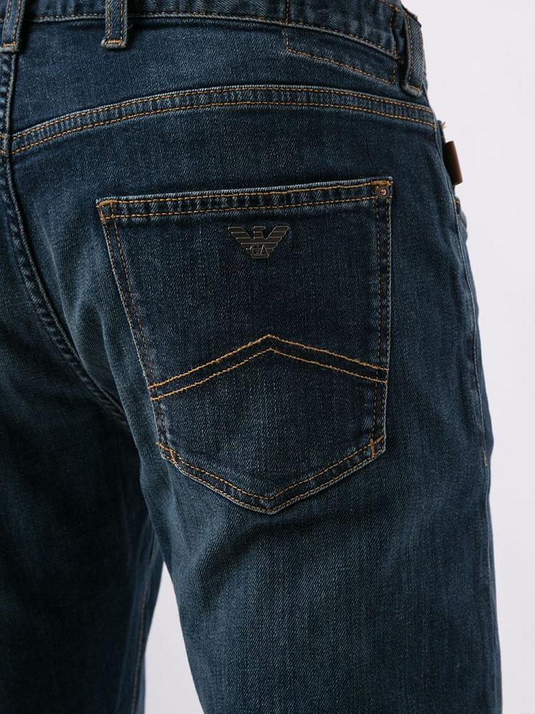 Jeans Armani Emporio Faded Straight Leg Hombre Azules | RRKI0UP9