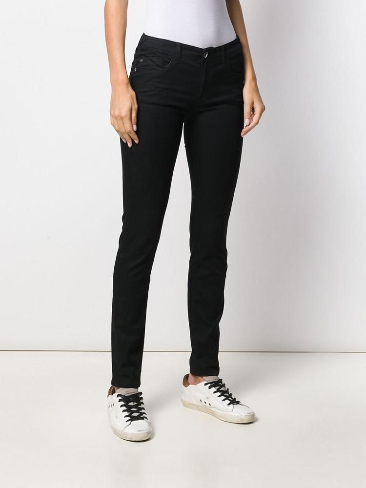 Jeans Armani Emporio Logo Patch Low Rise Skinny Mujer Negras | 4D8CWSJW