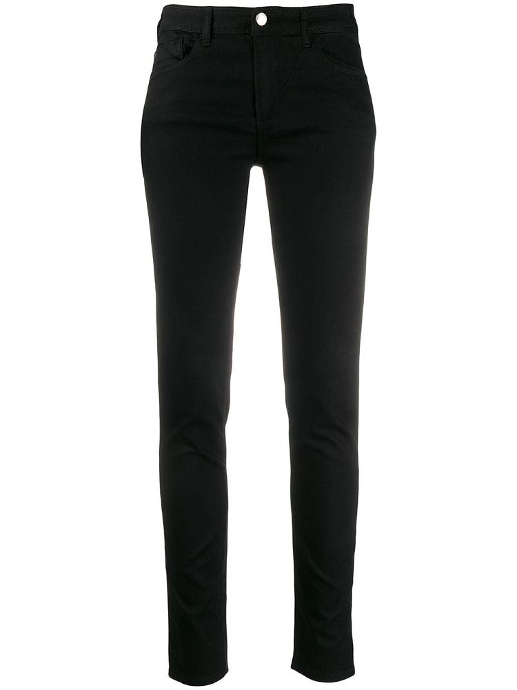 Jeans Armani Emporio Logo Patch Low Rise Skinny Mujer Negras | 4D8CWSJW