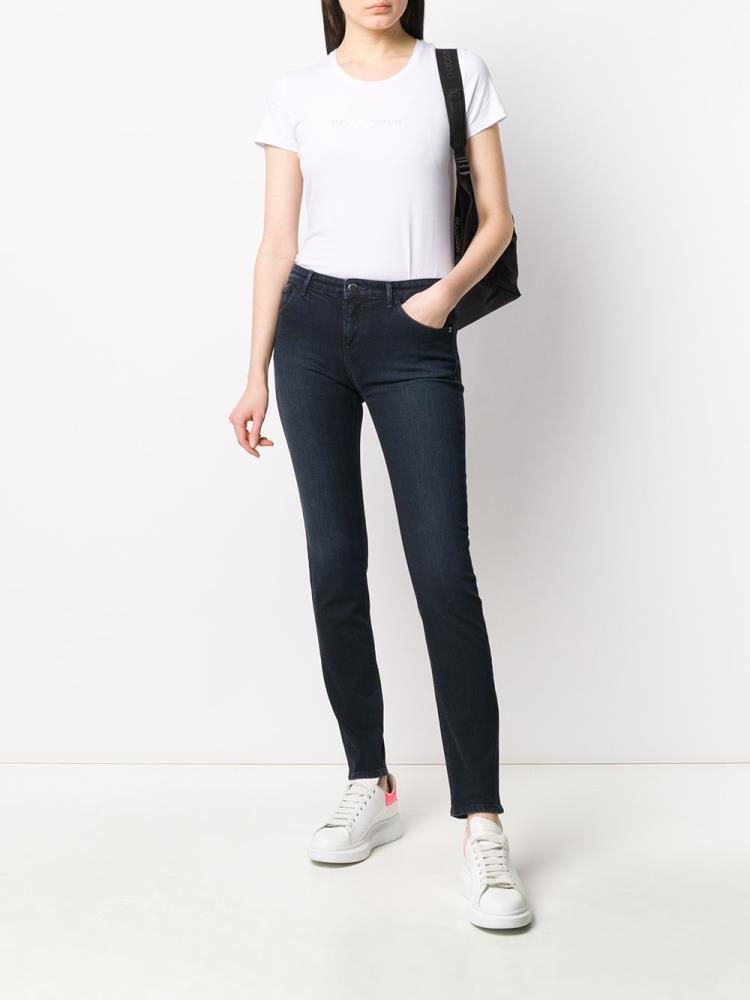 Jeans Armani Emporio Low Rise Skinny Mujer Azules | 72BN4FDO