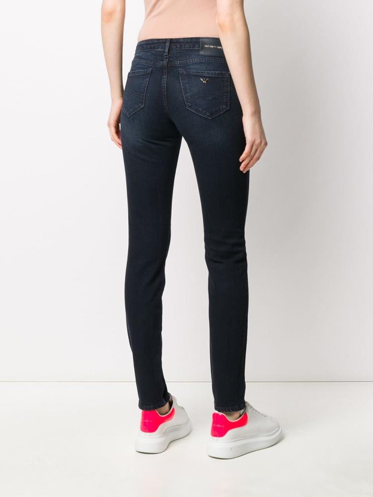 Jeans Armani Emporio Low Rise Skinny Mujer Azules | 72BN4FDO