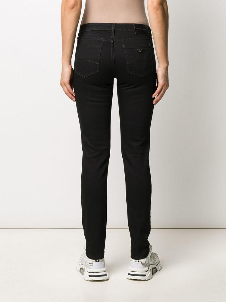 Jeans Armani Emporio Low Rise Skinny Mujer Negras | UBVM7H2F