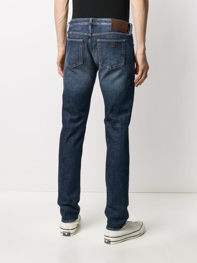 Jeans Armani Emporio Low Rise Slim Fit Hombre Azules | Q8F7O73I